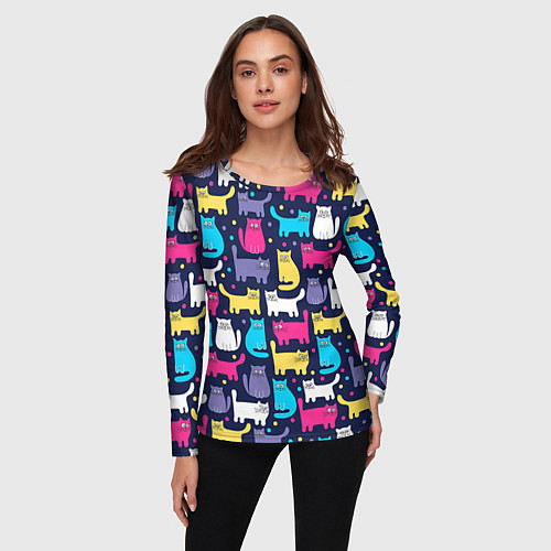 Женский лонгслив Котятки / 3D-принт – фото 3