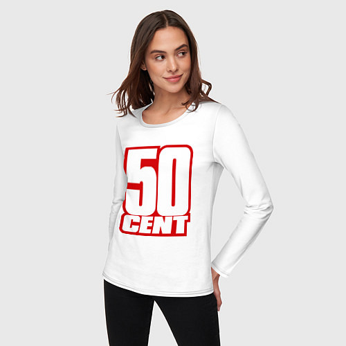 Женский лонгслив 50 cent / Белый – фото 3