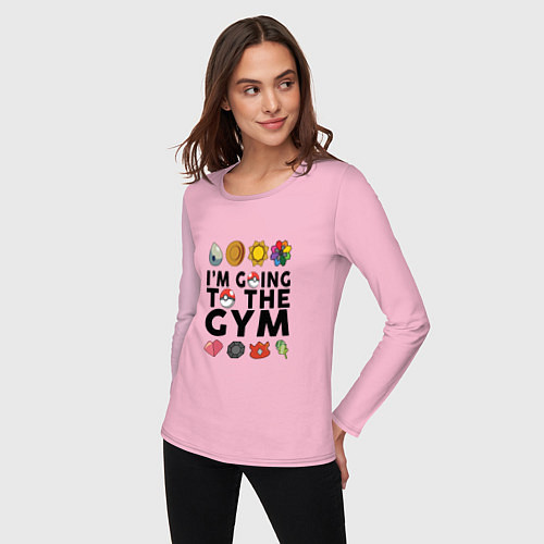 Женский лонгслив Pokemon Im going to the gym (black) / Светло-розовый – фото 3