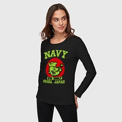 Лонгслив хлопковый женский Navy: Po-1967, цвет: черный — фото 2