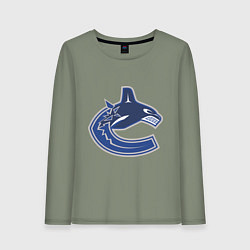 Лонгслив хлопковый женский Vancouver Canucks, цвет: авокадо