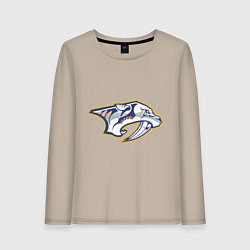 Лонгслив хлопковый женский Nashville Predators, цвет: миндальный