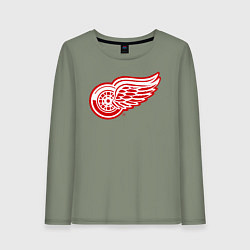 Лонгслив хлопковый женский Detroit Red Wings, цвет: авокадо