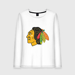Лонгслив хлопковый женский Chicago Blackhawks, цвет: белый
