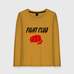 Лонгслив хлопковый женский Fight Club, цвет: горчичный