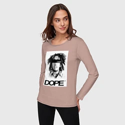 Лонгслив хлопковый женский Bob Marley Dope, цвет: пыльно-розовый — фото 2