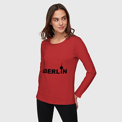 Лонгслив хлопковый женский Берлин, цвет: красный — фото 2