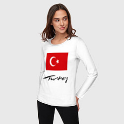 Лонгслив хлопковый женский Turkey, цвет: белый — фото 2