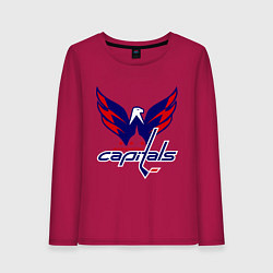 Лонгслив хлопковый женский Washington Capitals: Ovechkin, цвет: маджента