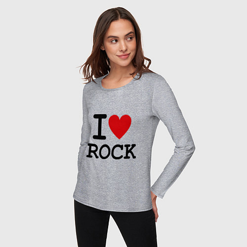 Женский лонгслив I love Rock / Меланж – фото 3