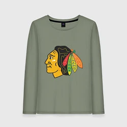 Лонгслив хлопковый женский Chicago Blackhawks, цвет: авокадо