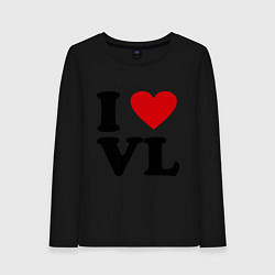 Лонгслив хлопковый женский I love VL, цвет: черный