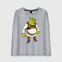 Лонгслив хлопковый женский Shrek 3, цвет: меланж