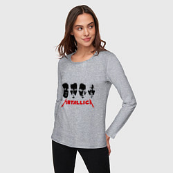 Лонгслив хлопковый женский Metallica (Лица), цвет: меланж — фото 2