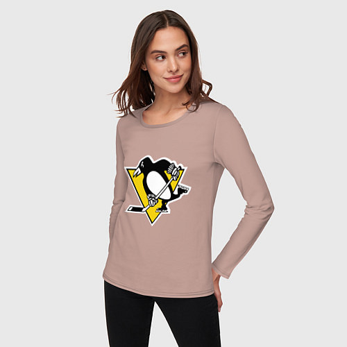 Женский лонгслив Pittsburgh Penguins / Пыльно-розовый – фото 3