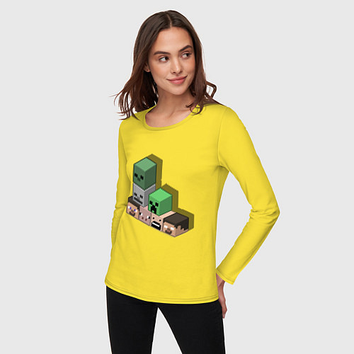 Женский лонгслив Minecraft Cube's / Желтый – фото 3