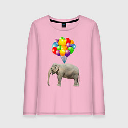 Лонгслив хлопковый женский Воздушный слоник, цвет: светло-розовый