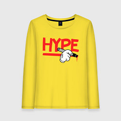 Лонгслив хлопковый женский Hype Hands, цвет: желтый