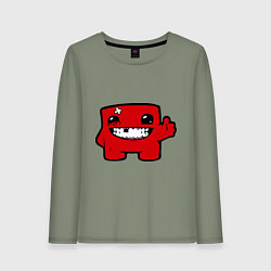 Лонгслив хлопковый женский Super Meat Boy, цвет: авокадо