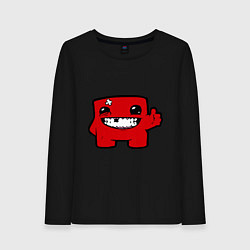 Лонгслив хлопковый женский Super Meat Boy, цвет: черный