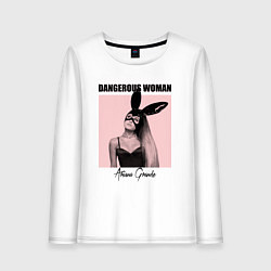 Лонгслив хлопковый женский Ariana Grande: Dangerous Woman, цвет: белый