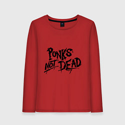 Лонгслив хлопковый женский Punks not dead, цвет: красный