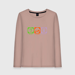 Женский лонгслив Есть, спать, бурить