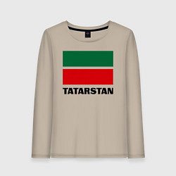 Лонгслив хлопковый женский Флаг Татарстана, цвет: миндальный