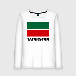 Лонгслив хлопковый женский Флаг Татарстана, цвет: белый