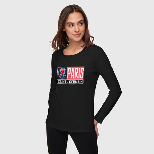 Женский лонгслив Paris Saint-Germain - New collections / Черный – фото 3