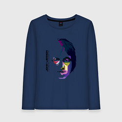Лонгслив хлопковый женский John Lennon: Techno, цвет: тёмно-синий