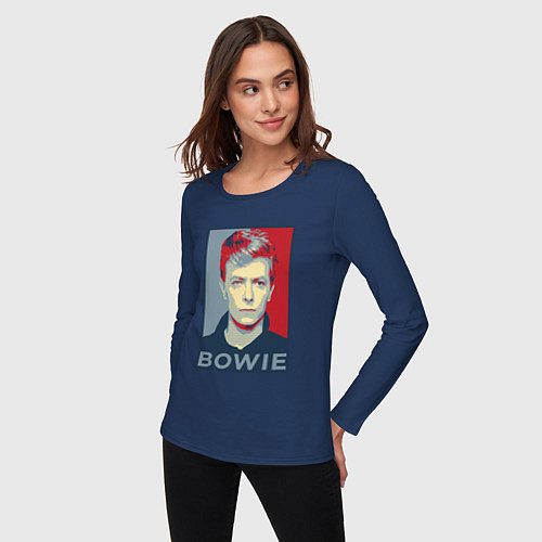 Женский лонгслив Bowie Poster / Тёмно-синий – фото 3