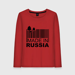 Лонгслив хлопковый женский Made in Russia штрихкод, цвет: красный