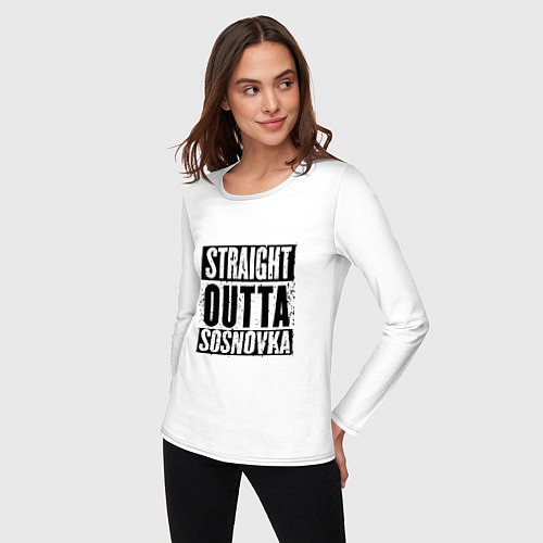 Женский лонгслив Straight Outta Sosnovka / Белый – фото 3