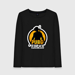 Лонгслив хлопковый женский PUBG Top 1, цвет: черный