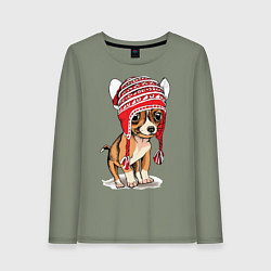 Женский лонгслив Чихуахуа в шапочке