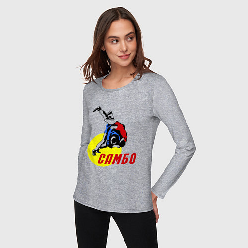 Женский лонгслив Спортивное самбо / Меланж – фото 3