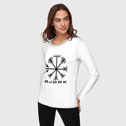 Лонгслив хлопковый женский Bjork Rune, цвет: белый — фото 2