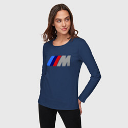 Лонгслив хлопковый женский BMW M, цвет: тёмно-синий — фото 2
