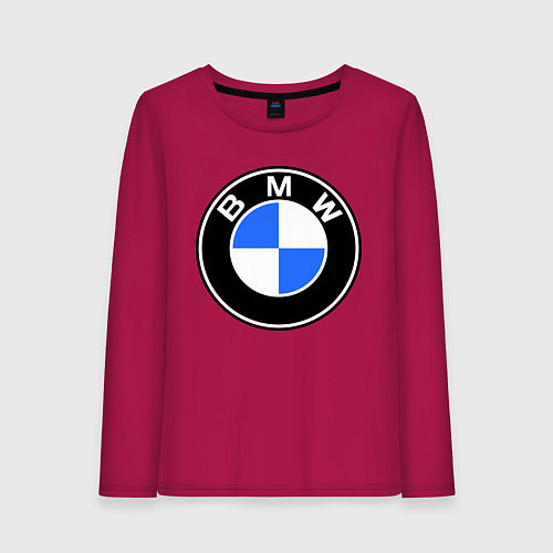 Женский лонгслив Logo BMW / Маджента – фото 1