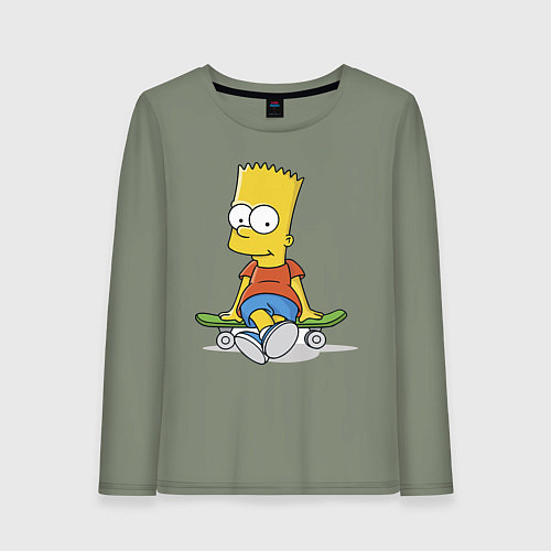 Женский лонгслив Барт на скейте / Авокадо – фото 1