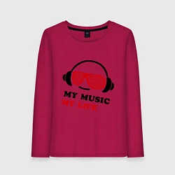 Женский лонгслив My music my life