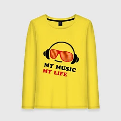 Женский лонгслив My music my life