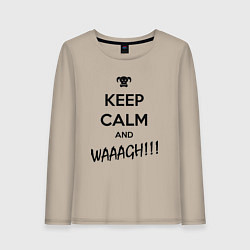 Лонгслив хлопковый женский Keep Calm & WAAAGH, цвет: миндальный