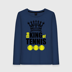 Лонгслив хлопковый женский King of tennis, цвет: тёмно-синий