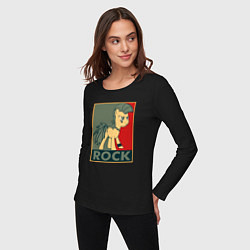 Лонгслив хлопковый женский Rock Pony, цвет: черный — фото 2