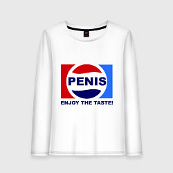 Лонгслив хлопковый женский Penis. Enjoy the taste, цвет: белый