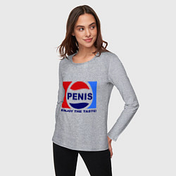 Лонгслив хлопковый женский Penis. Enjoy the taste, цвет: меланж — фото 2