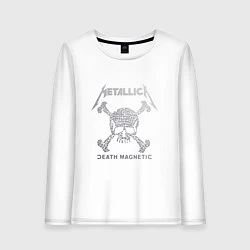 Лонгслив хлопковый женский Metallica: Death magnetic, цвет: белый