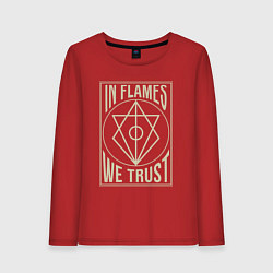 Лонгслив хлопковый женский In Flames: We Trust, цвет: красный